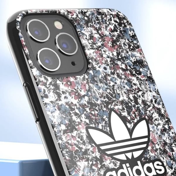 Silikonfodral till iPhone 11 Pro Blommönster förhöjda kanter Adidas Multicolor Flerfärgad