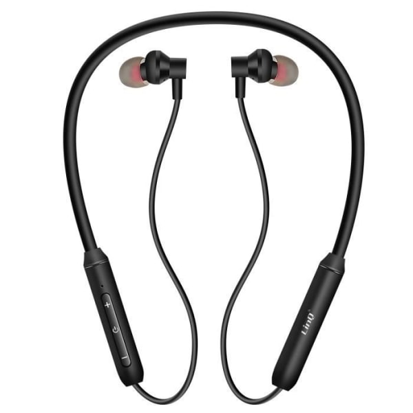 Bluetooth-hörlurar Magnetisk nackband Fjärrkontroll Mikrofon Batteritid 18H LinQ Svart