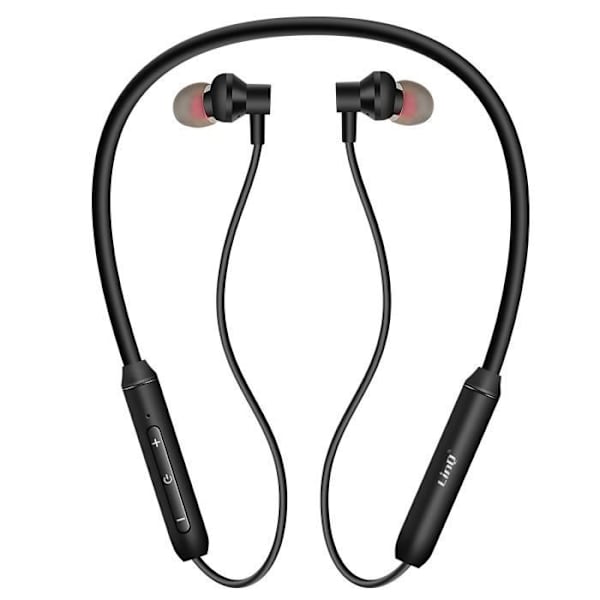 Bluetooth-kuulokkeet Magneettinen niskanauha Kaukosäädin Mikrofoni Pariston kesto 18H LinQ Svart