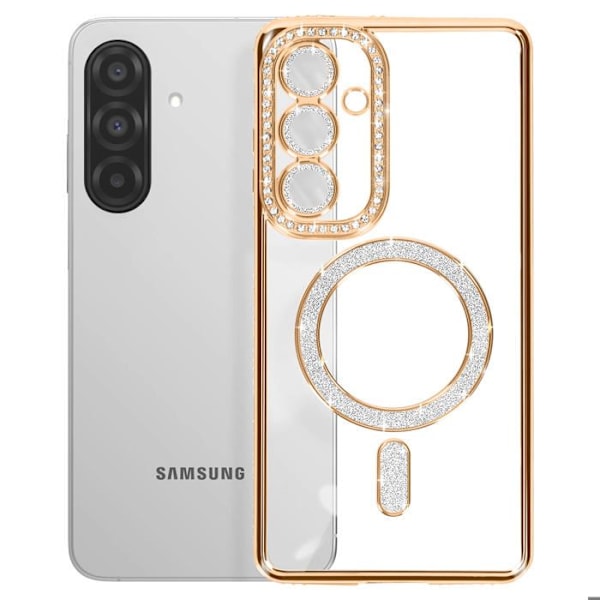 Coque Diamant pour Samsung Galaxy A26 MagSafe Contour Strass Dorée Gul