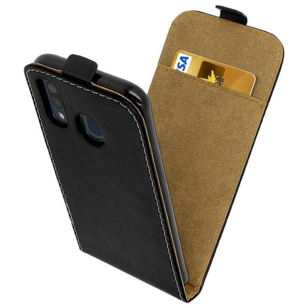 Etui för Samsung Galaxy A40 - AVIZAR - Vertikalt lock - Svart - Hård skal - Slät yta Svart