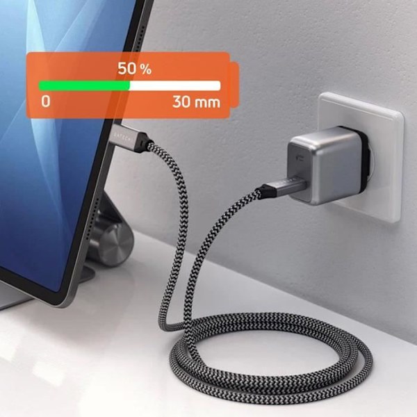USB-C til USB-C Power Delivery 100W 2 meter Satechi Grå