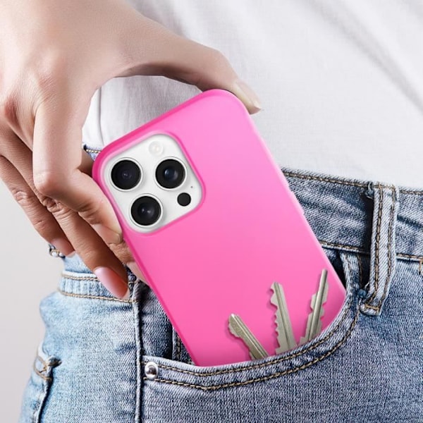 Coque för iPhone 16 Pro Semi-rigida Soft-touch Anti-fingeravtryck Fuchsia Rosa