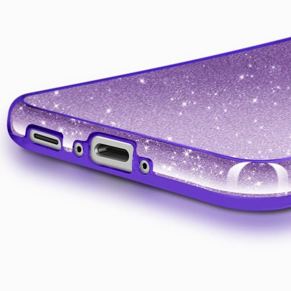 Cover til Samsung Galaxy A37 Bi-Materiale Design og Glitrende Finish Lilla Violett