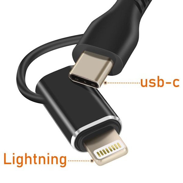 USB C + Lightning Multiport Kortinlukija OTG Monitoimi LinQ Musta