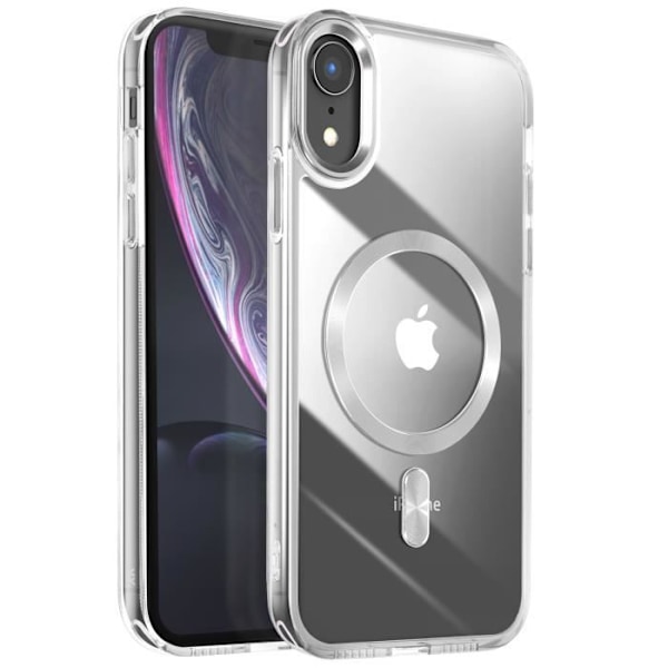 MagSafe-kuori iPhone XR:lle, kirkas takana, hopeanvärinen Grå