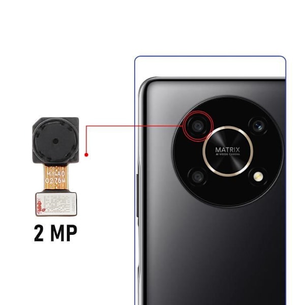 Bagkamera - AVIZAR - Honor Magic 4 Lite 5G - 2MP dybdesensor - Sort Svart