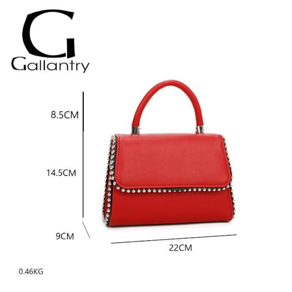 Käsilaukku - GALLANTRY - Elegancy Studded - Punainen - Synteettinen - Magneettinen suljin Röd