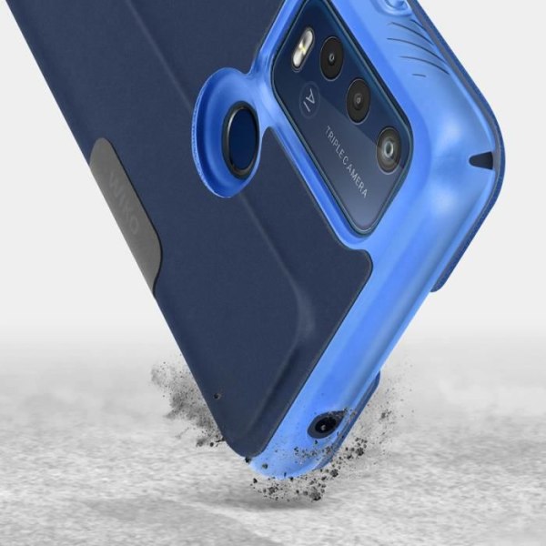 Housse - Wiko - Power U30 - Gennemsigtig Vindue - Polycarbonat Beskyttelse - Blandet Midnattsblå