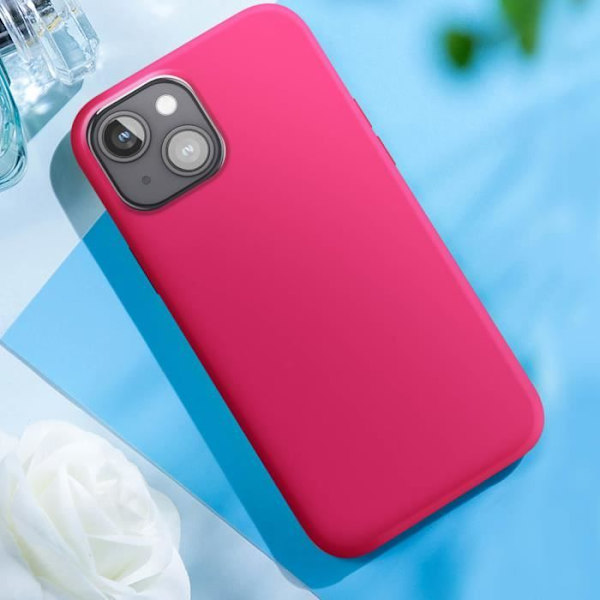 Coque til iPhone 15 Semi-rigid Indvendig Mikrofiber Hævede Kanter Moxie Fuchsia Rosa