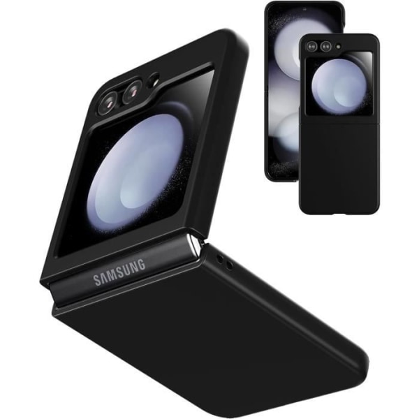 Matt fodral för Samsung Galaxy Z Flip 5 5G, genomskinlig frostad PC-baksida med TPU-skyddande ramfodral (svart)
