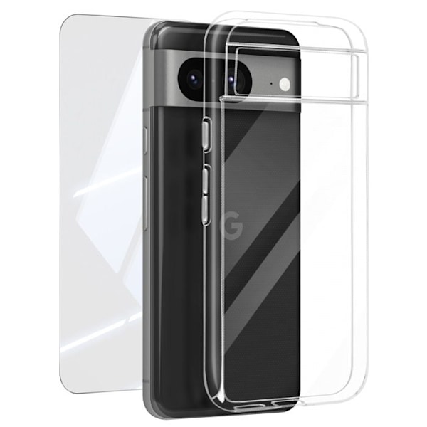 Skyddspaket för Google Pixel 8 - MAYAXESS - Mjukt fodral och 9H härdat glas - Transparent Transparent