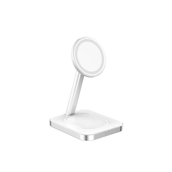 Trådlös Induktionsladdare 2 i 1 Kompatibel med MagSafe 15W Force Power Vit Vit