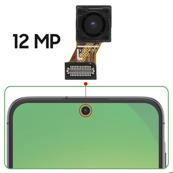Frontkamera - SAMSUNG - Galaxy A56 5G - 12MP - Sort - Reservedele Svart