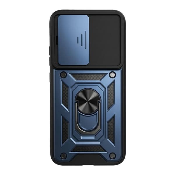 Fodral för Oppo A6 Pro med Stödring och Skjutbart Kameraskydd Blå Blå