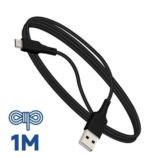 Lataus- ja synkronointikaapeli - Blue Star - Micro USB - 1 metri - Nopealiikenteinen - Musta Svart