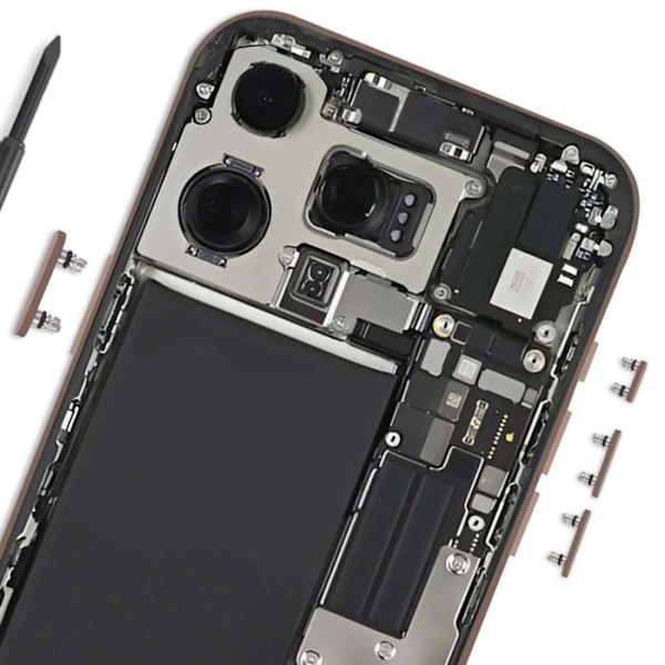Power- og lydknap til iPhone 16 Pro Max Gul Gul