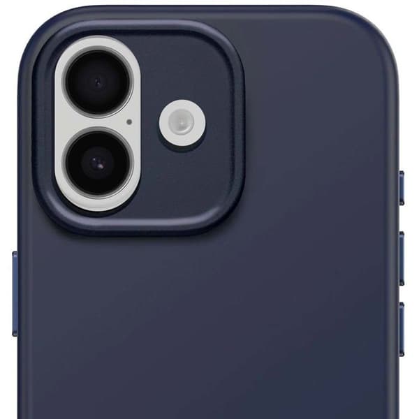 Coque kompatibel med MagSafe för iPhone 17 i antimikrobiskt silikon, Decoded marinblå Blå
