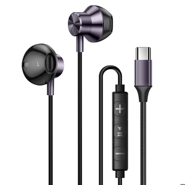 USB-C In-Ear Hörlurar Med Magnet För Musik och Handsfree Samtal LinQ Grå