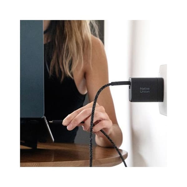 Hurtigoplader - Native Union - GaN PD 45W - USB-C og USB-A - Øko-design - Smart beskyttelse