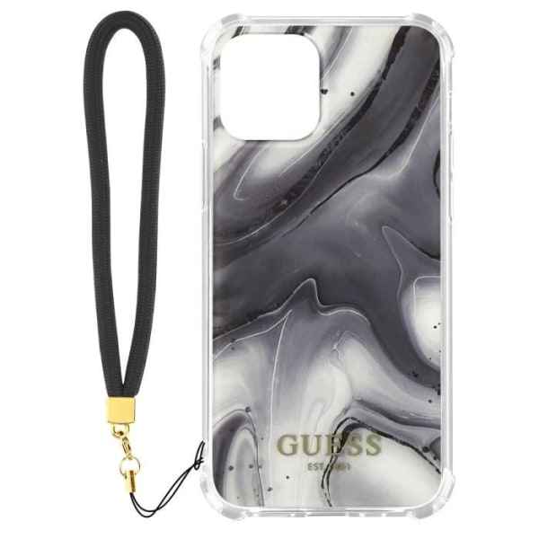 Guess Marble Pattern Apple iPhone 12 Pro Max Fodral med rem - Grå