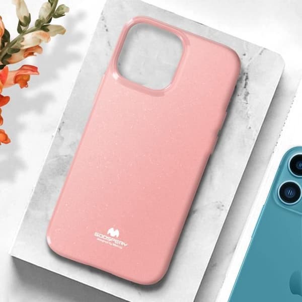 Coque iPhone 13 Pro Max - Mercury - Silikonegél - Glitrende Effekt - Stødsikker - Behageligt Greb Rosa
