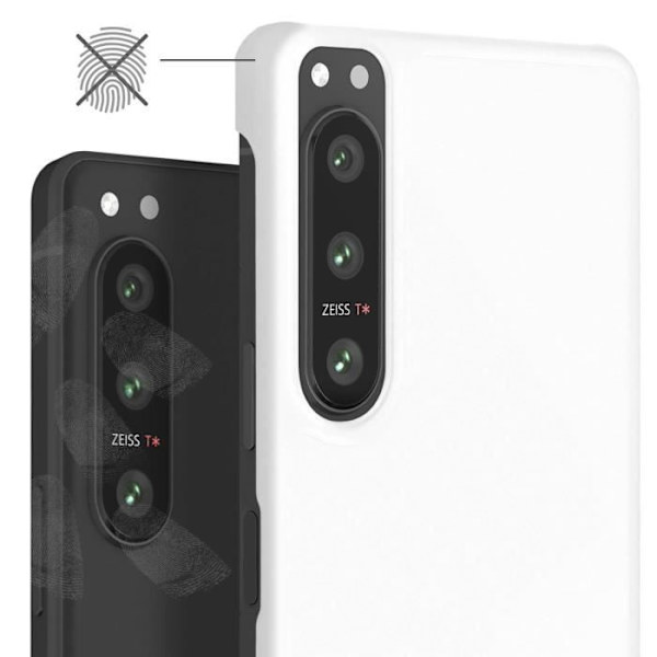 Fodral till Sony Xperia 1 VI Anti-Fingerprint Polykarbonat Vit - AVIZAR - Styv - Syntet - Smidig Vit