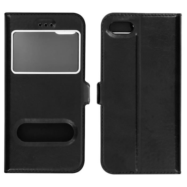 iPhone 7 / iPhone 8 Double Window Case Silikonigeelikotelo - musta