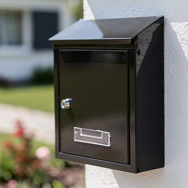 Vandtæt og rustfri metal postkasse 30×21.7×7cm sort Svart