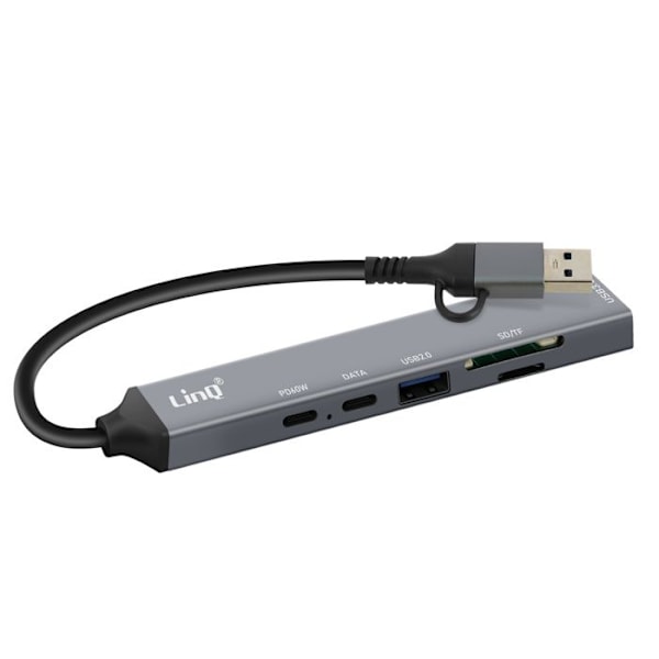 USB Hub Support OTG USB-C Power Delivery 60W og SD / TF kortlæser