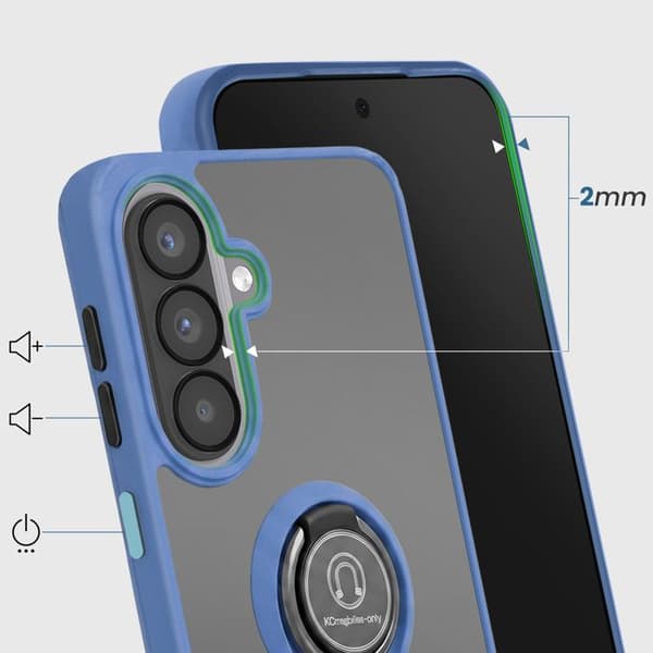 Coque Ring för Samsung Galaxy A57 Förstärkt Skydd med Magnetisk Ring Blå Blå