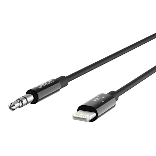 Lydkabel - BELKIN - RockStar - MFi - Sort - 90cm