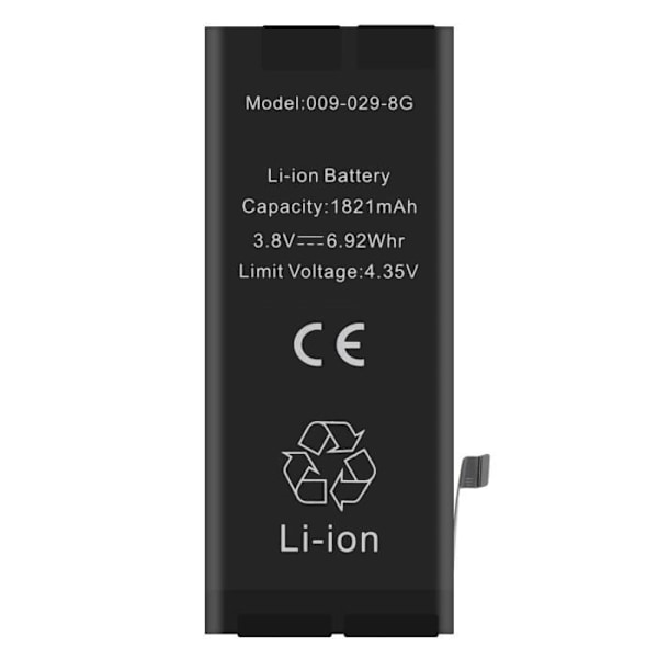 Intern batteri til iPhone 8 - AVIZAR - A1863-BAT - Kapacitet 1821mAh - Lithium Ion - Sort Svart