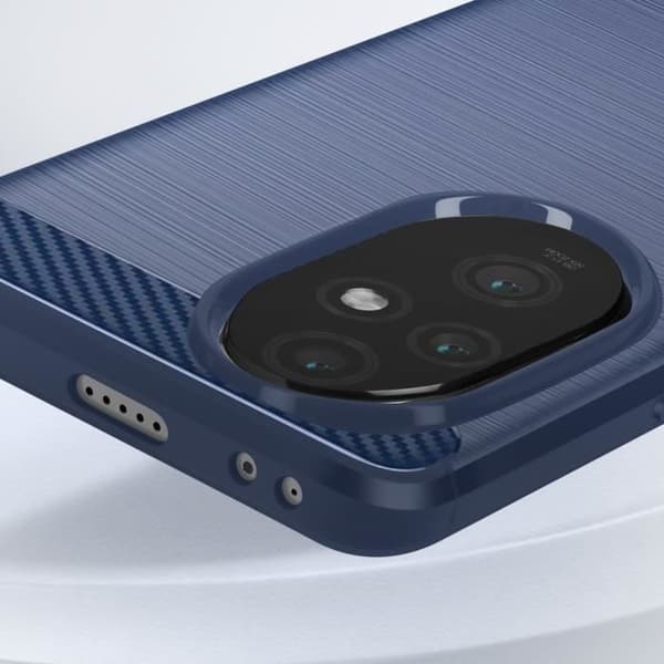 Siliconecover - AVIZAR - Honor 200 Pro - Carboneffekt - Nattblå - Elegant design Blå
