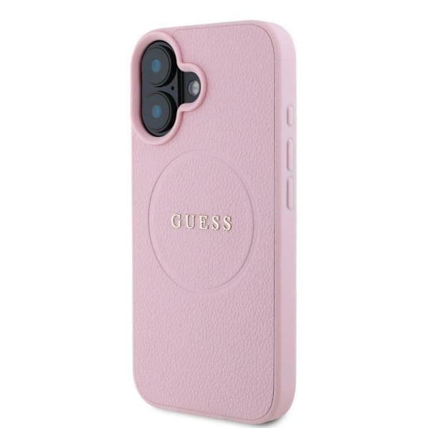 iPhone 16:n Takakotelo, jossa on Hienojakoinen Tekstuuri MagSafe Guess Vaaleanpunainen Rosa