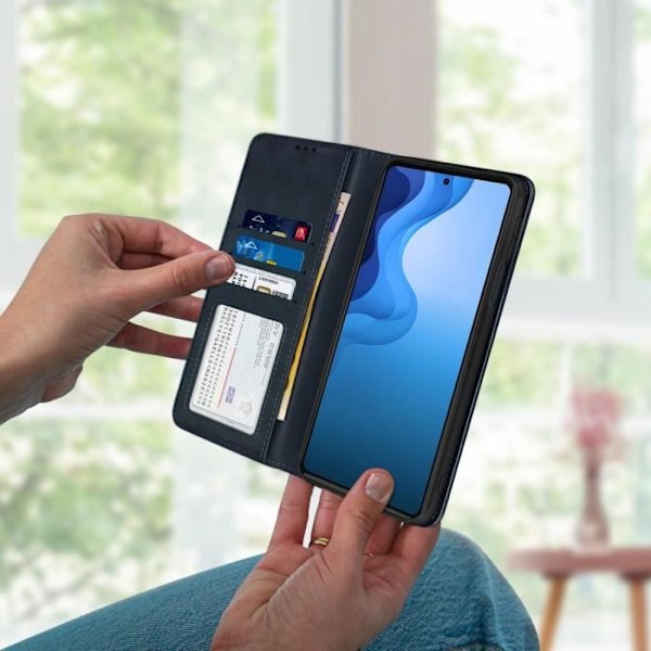 AVIZAR Motorola Edge 30 Pro Fodral - Wallet Flip Video Support-funktion - Midnight Blue Nattblått
