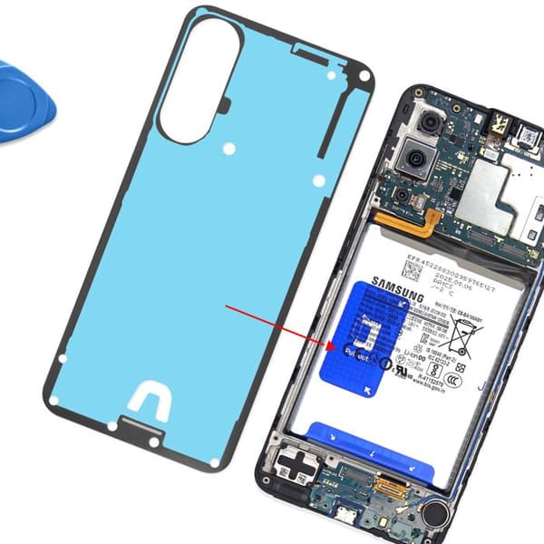 Batteri Dæksel Klæbemiddel til Galaxy A17 5G Service Pack Samsung Sort / Blå Svart blå