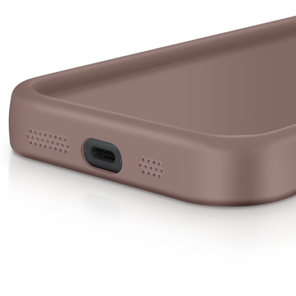 Coque til iPhone 16 Silikone Soft Touch Hævede Kanter Brun kastanj