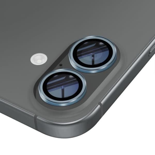 Karkaistu Lasikamera - iPhone 16 Plus - Kovuus 9H - Naarmunsuojava - Räjähdysuojaus Blå