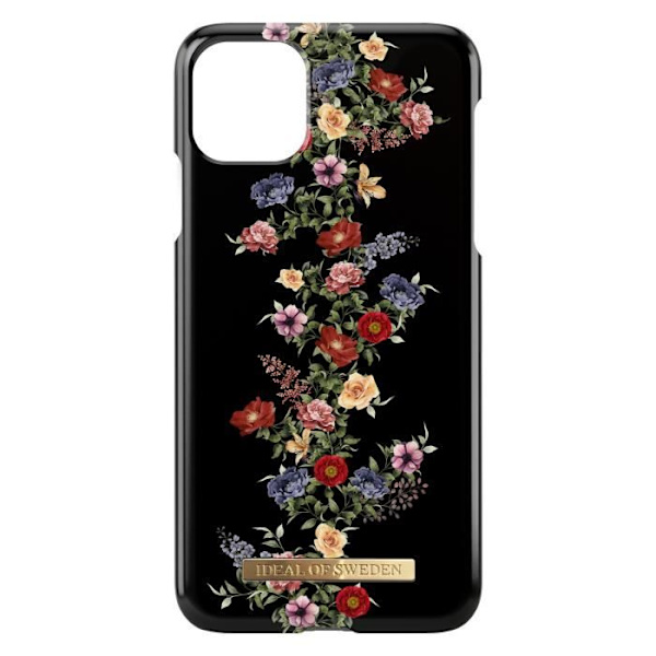 Coque iPhone 11 Pro - Ideal of Sweden - Floral Mørk - Slidstærk - Sort - Rigide Svart