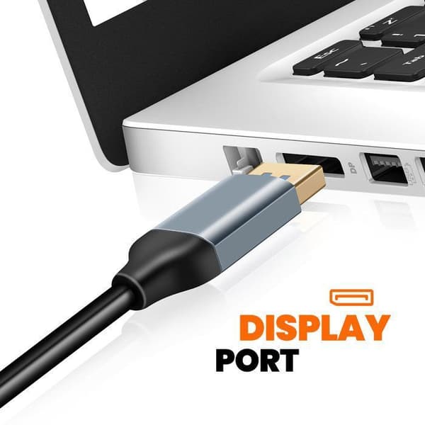 DisplayPort Uros - HDMI Naaras 4K 60Hz -sovitin mini LinQ-kaapelilla Harmaa