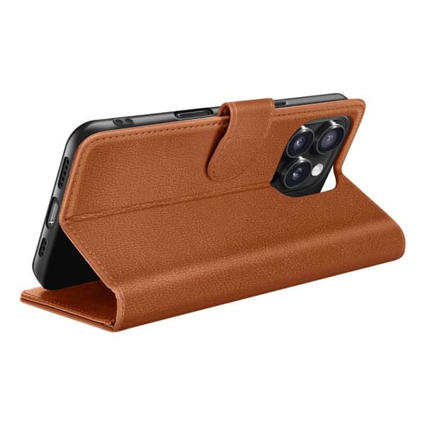 Pungetui - ZANAÉ - iPhone 16 Pro Max - Brun - Video Støtte - Magnetisk Flap kastanj