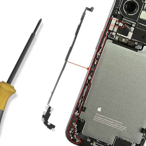 Erstatningsmikrofonantenne til iPhone Air med integreret flexkabel i sort Svart