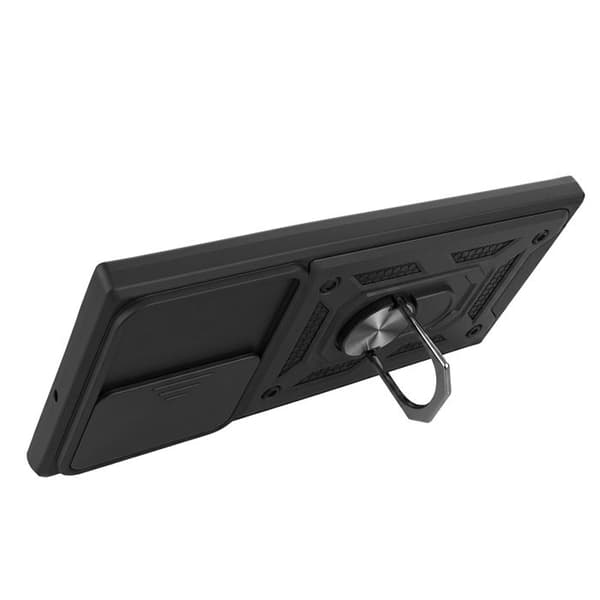 Cover til Galaxy S23 Ultra med skydelåg til kamera og magnetisk ring Mayaxess Sort Svart