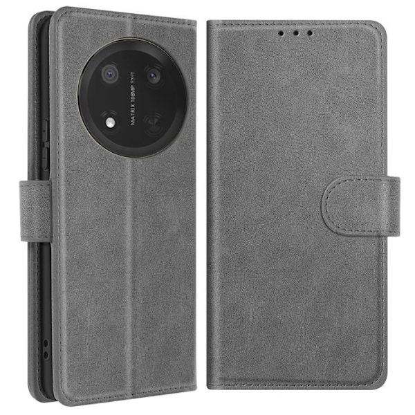 Etui Portefeuille Honor Magic 7 Lite - Grå - Videostöd - Kortförvaring - Magnetisk Stängning Grå