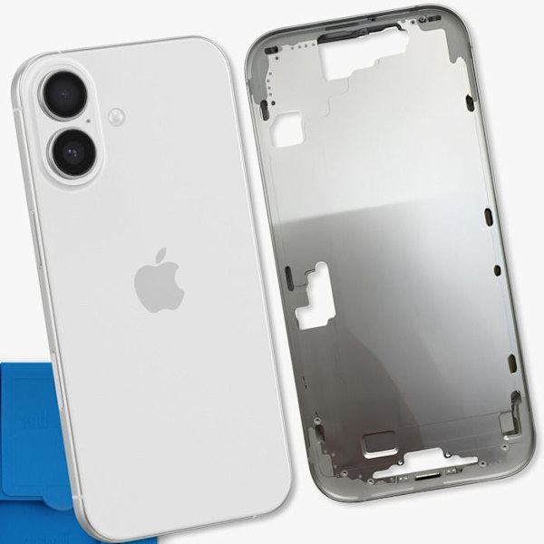 Erstatningscentralchassis til iPhone 17 med hvid varmeledning Vit