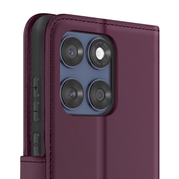 Kotelo Motorola Edge 60 Fusionille ja Edge 60:n lompakko, 3D-malli tumman violetti Lila