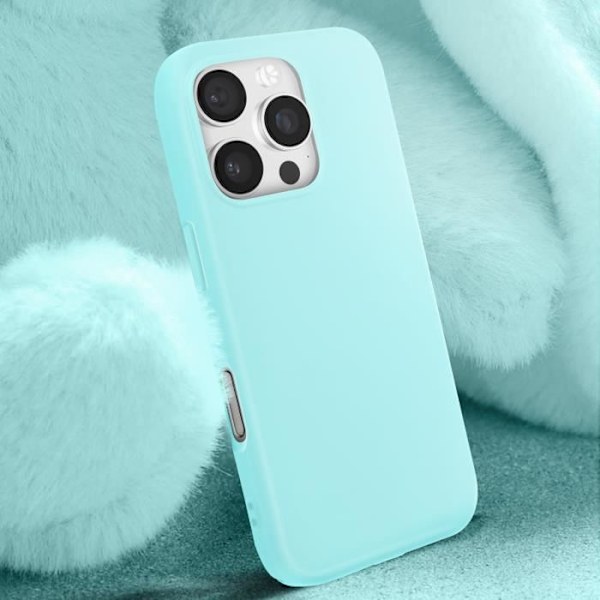 Coque för iPhone 16 Pro Semi-rigid Soft-touch Anti-spår Turkos Blå