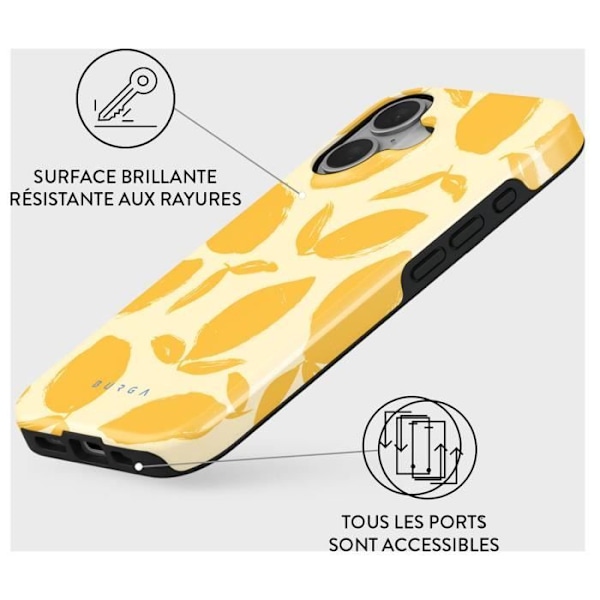 Coque - BURGA - Sitruunatorttu - iPhone 16 - Iskunkestävä - MagSafe - Keltainen Beige