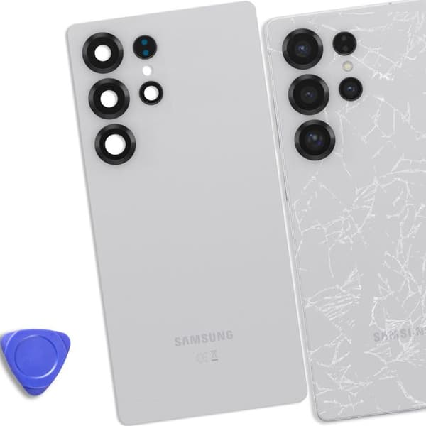 Bagglas - SAMSUNG - Galaxy S25 Ultra - Sølv - Service Pack - Forenklet installation Grå